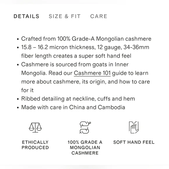 NWT! Quince 100% Mongolian Cashmere  Oatmeal Tee!  Sz. L ! (F2) - Picture 6 of 10